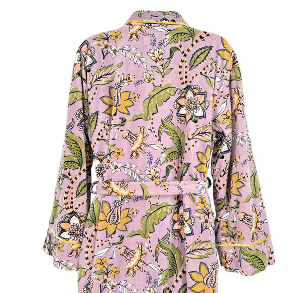 World Market Floral Kimono Robe Cozy Soft Lilac Purple One Size - Picture 5 of 12